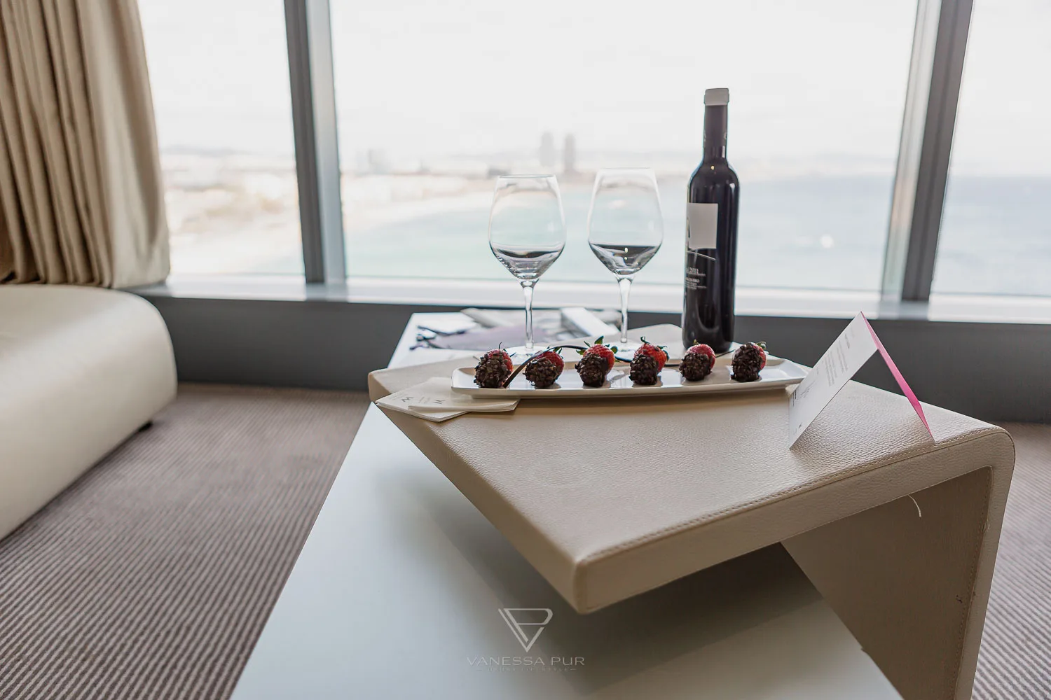 Review and experience at W Barcelona Hotel Spain on the beach that looks like a sail. 26 floors by the sea, luxury suites, restaurants,