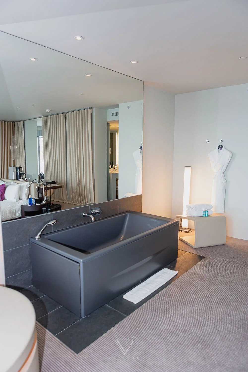 Review and experience at W Barcelona Hotel Spain on the beach that looks like a sail. 26 floors by the sea, luxury suites, restaurants,