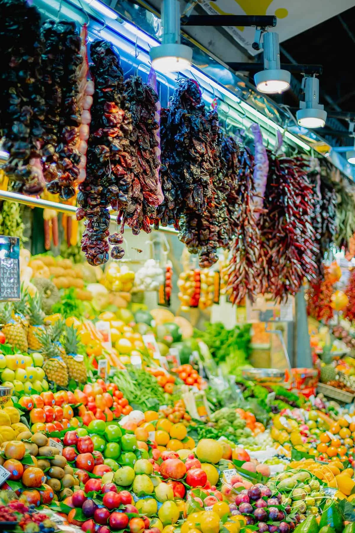 Mercado de la Boqueria - Barcelona Markt auf La Rambla - Der Mercado de la Boqueria ist ein Obstmarkt, Gemüsemarkt, Markt für Fisch und Fleisch in Barcelona. Markthalle Las Ramblas Sehenswürdigkeit - Obst- und Gemüsemarkt in Barcelona - Mercat de Boqueria