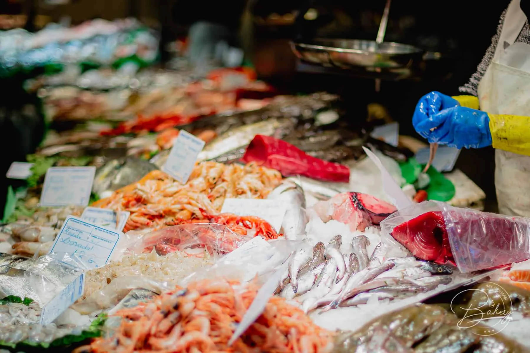 Mercado de la Boqueria - Barcelona Markt auf La Rambla - Der Mercado de la Boqueria ist ein Obstmarkt, Gemüsemarkt, Markt für Fisch und Fleisch in Barcelona. Markthalle Las Ramblas Sehenswürdigkeit - Obst- und Gemüsemarkt in Barcelona - Mercat de Boqueria