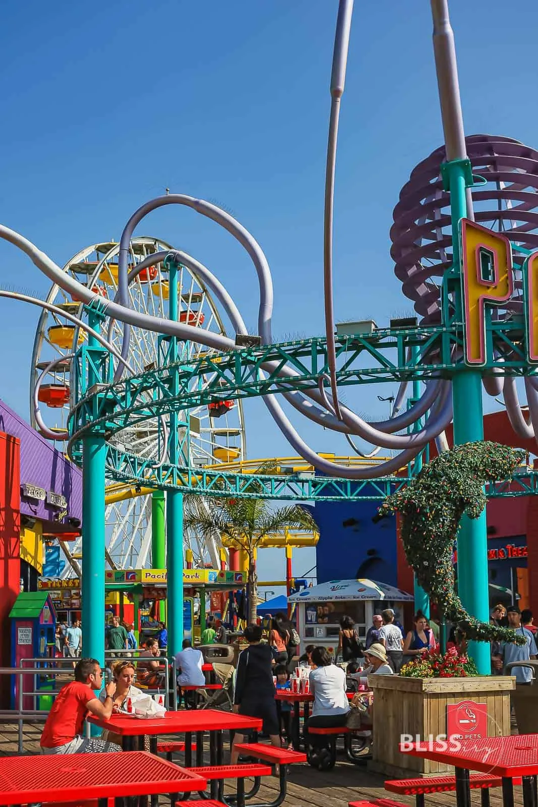 Los Angeles - Santa Monica Pier - Ferris Wheel - Riesenrad und Steg - Sehenswürdigkeiten Los Angeles - Scenic Spots - Baywatch
