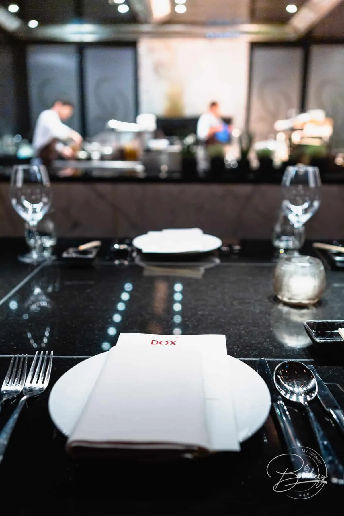 DOX Restaurant Düsseldorf - Genuss mit Aussicht auf den Medienhafen und Fernsehturm - Hyatt Regency Hotel Düsseldorf am Medienhafen - Rheinblick Gourmetküche mit Ausblick und japanischer Sushi Küche - DOX-Restaurant Düsseldorf Medienhafen - Erfahrung DOX Düsseldorf - Ausblick auf Fernsehturm und Gehry-Gebäude. Paul Hoffmann als Chef de Cuisine